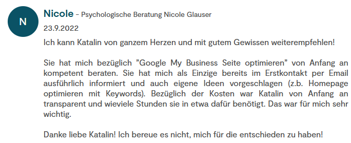Kundenfeedback-Nicole